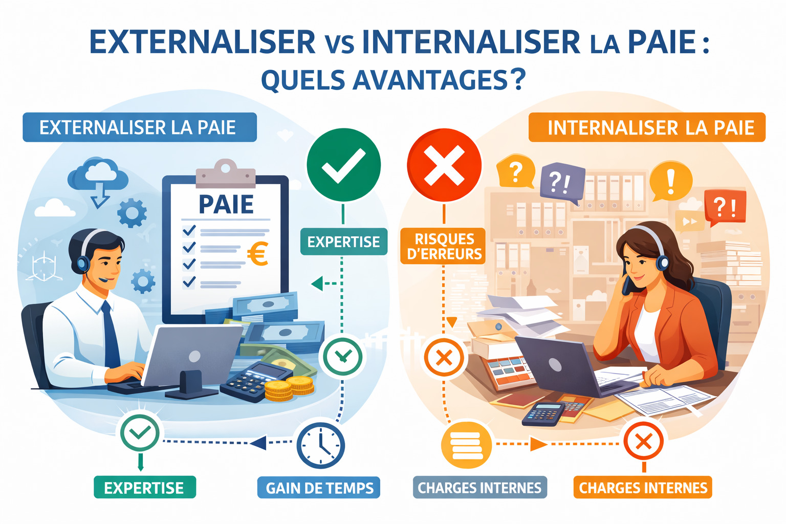Externaliser ou internaliser la paie en France : comparatif 2026 par Sphere RH